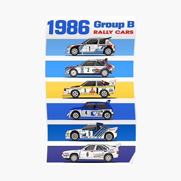 1986 rallye groupe B gamme Poster