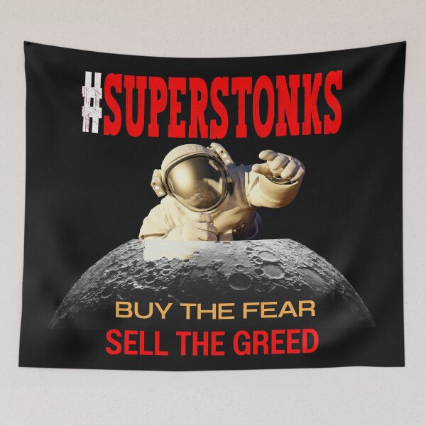 Item preview, Superstonks - Golden Astronaut on the moon  designed and sold by BearMrktGenius.