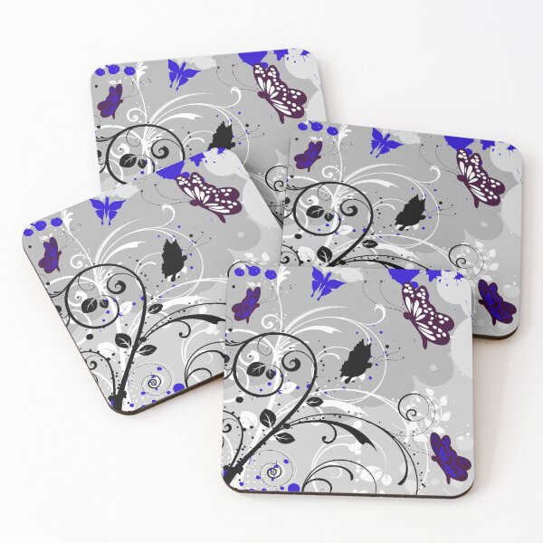 Item preview, Floral Art Blue Grey Butterfly  designed and sold by Tshirtstory.