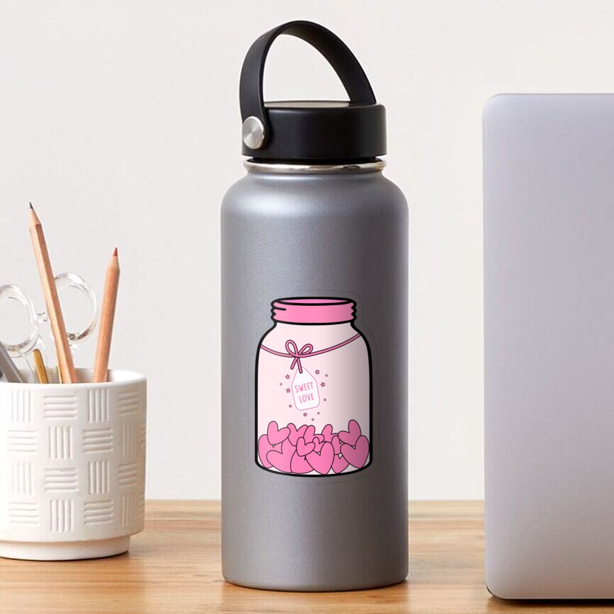 Heart Bomb Mason Jar Mug Gifts for Her Instagram Aesthetic Cute Kawaii  Girly 