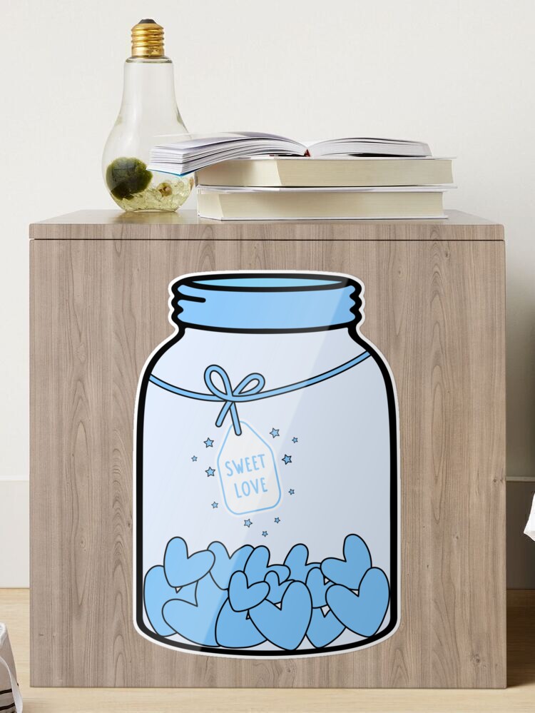 Sweet love mason jar │ Light bulb full of hearts │ Jar of lovely hearts │mason  jar with love hearts │cute mason jar with lovely hearts Sticker for Sale  by Smartmerch99