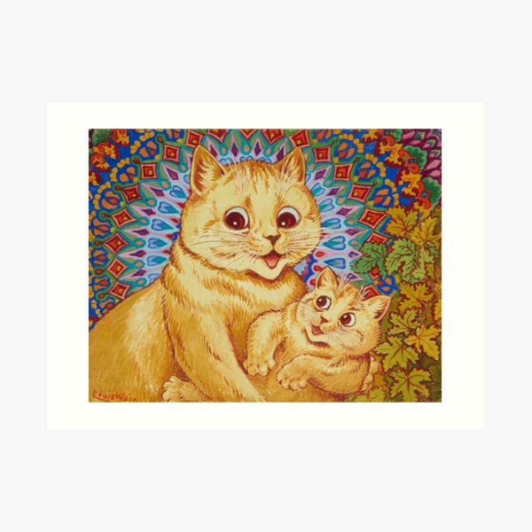 Mom With Three Cats Louis Wain Art Board Print for Sale by joycesparks28