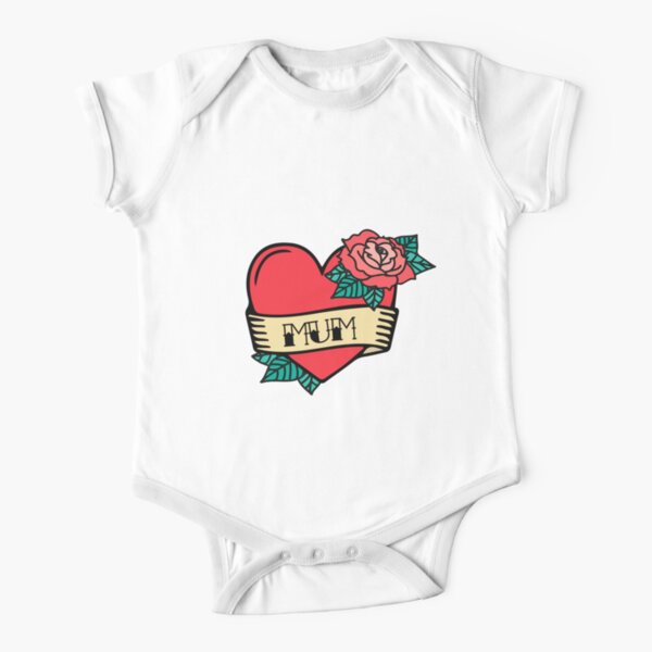 I heart mum Short Sleeve Baby One-Piece