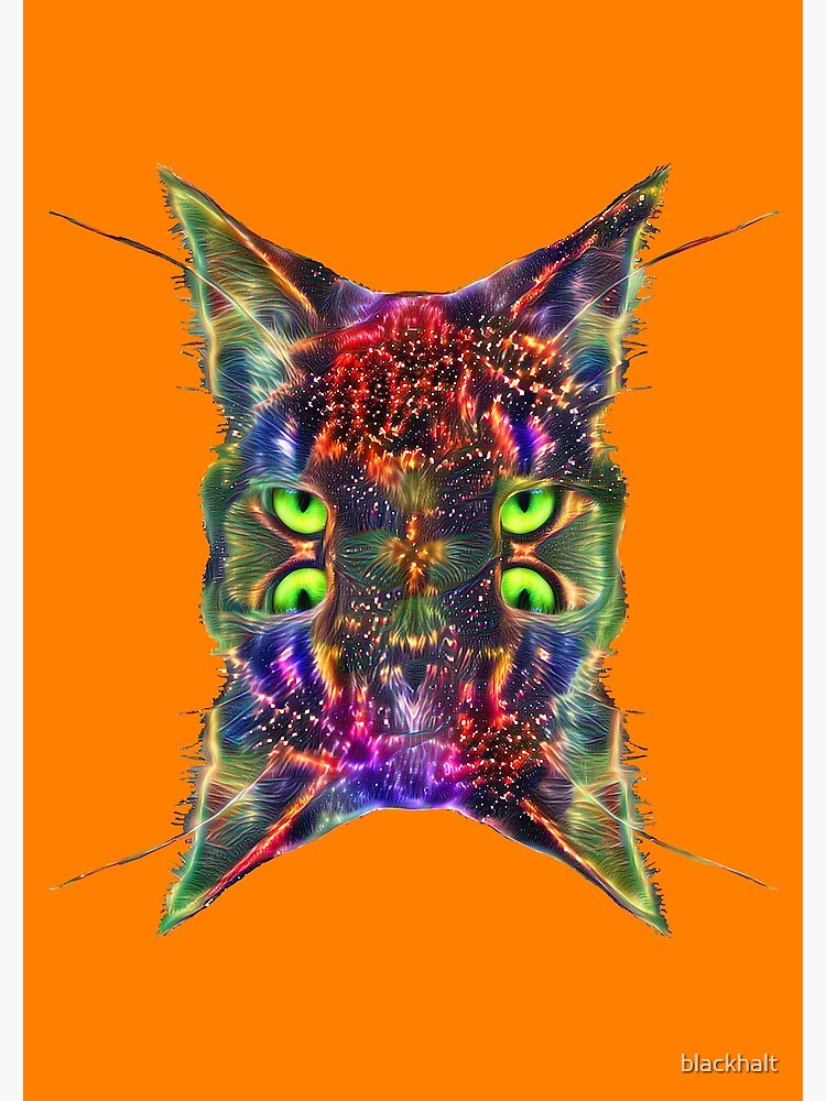 Artificial neural style Space galaxy mirror cat by blackhalt