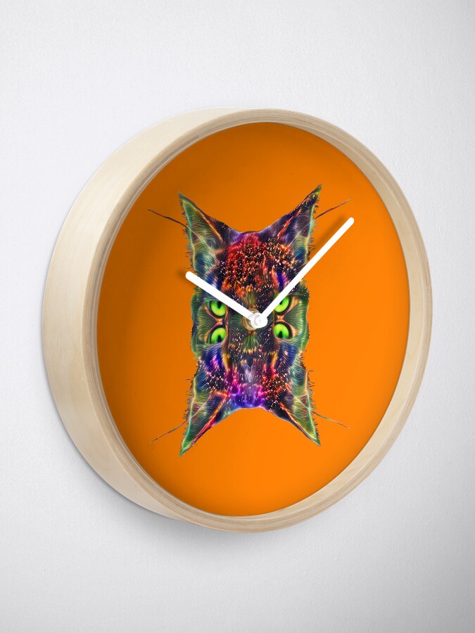 Alternate view of Artificial neural style Space galaxy mirror cat Clock