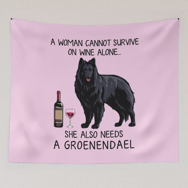 Item preview, Groenendael dog and wine Funny gift for dog mom designed and sold by TeeDoozy.