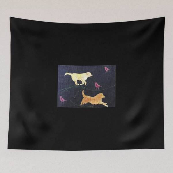Item preview, Golden Retrievers Print Of Embroidered Textile Sticker designed and sold by veronicaab.