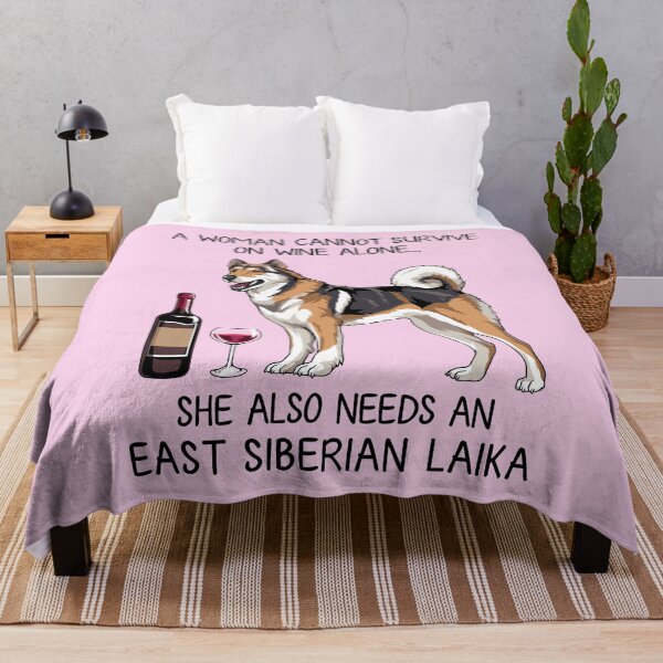Item preview, East Siberian Laika dog and wine Funny gift for dog mom designed and sold by TeeDoozy.