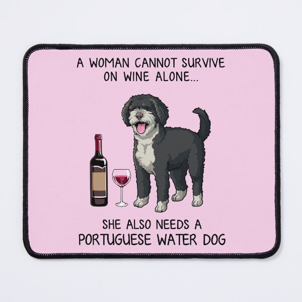 Item preview, Portuguese Water Dog and wine Funny gift for dog mom designed and sold by TeeDoozy.
