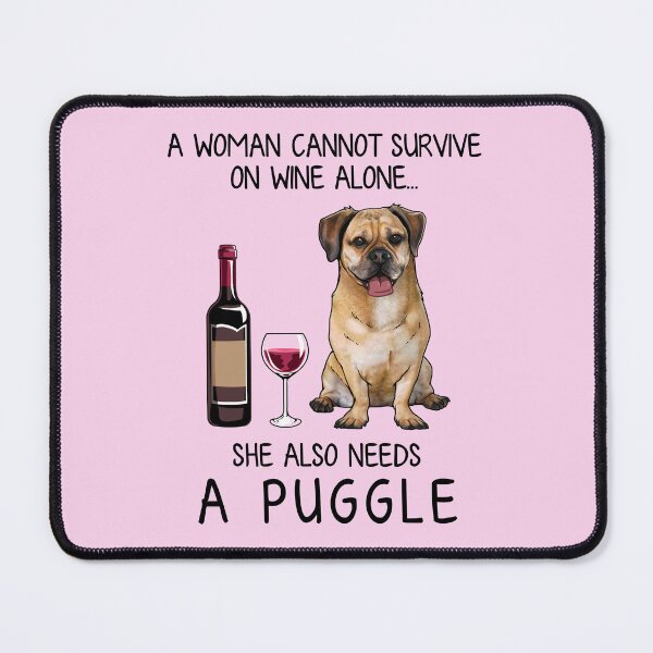 Item preview, Puggle and wine Funny gift for dog mom designed and sold by TeeDoozy.
