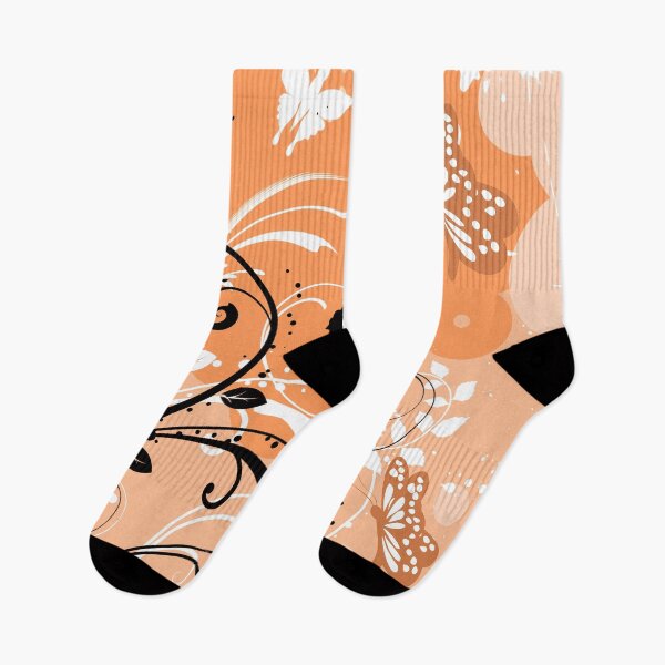 Artikelvorschau, Blumenkunst-orange weißer Schmetterling entworfen und verkauft von Tshirtstory.