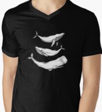Whales in black Men's V-Neck T-Shirt
