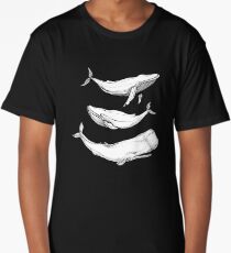 Whales in black Long T-Shirt