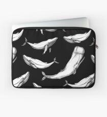 Whales in black Laptop Sleeve