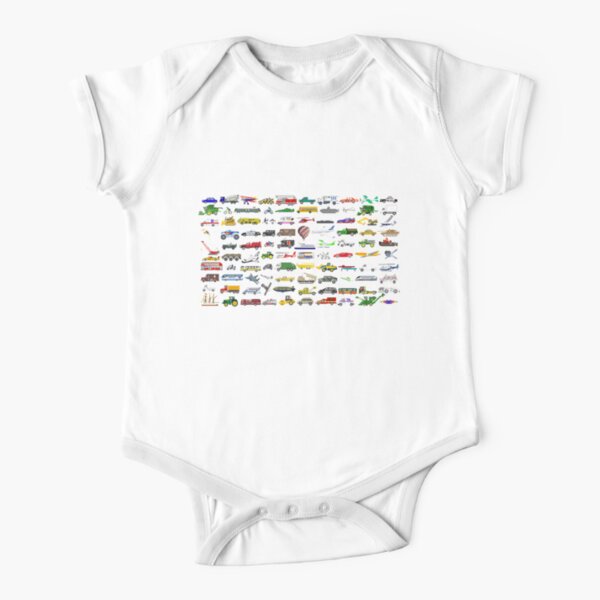 100 Vehicles - The Kids' Picture Show Short Sleeve Baby One-Piece