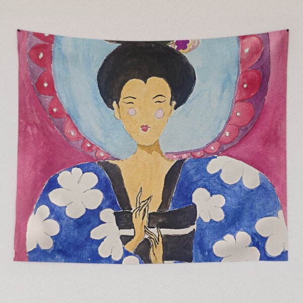 Item preview, hand painted watercolor Tang Dynasty beauty designed and sold by quinnstyle.
