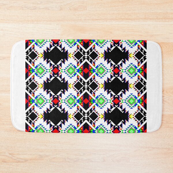 Item preview, The Modern Red and Green Square in Black Fabric Seamless Pattern designed and sold by MyMemoriesArts.