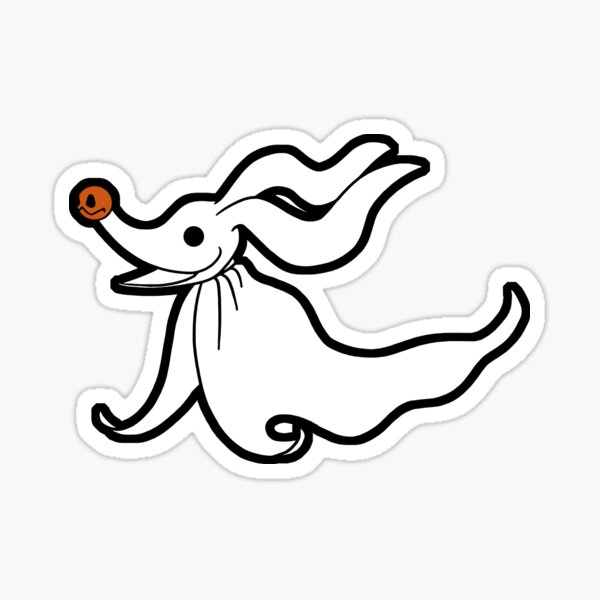 Zero - Nightmare Before Christmas, Skellington, Pumpkin King, White, Grin, Evil, Halloween, Christmas, Finkelstein, Dog, Ghost, Nose Sticker