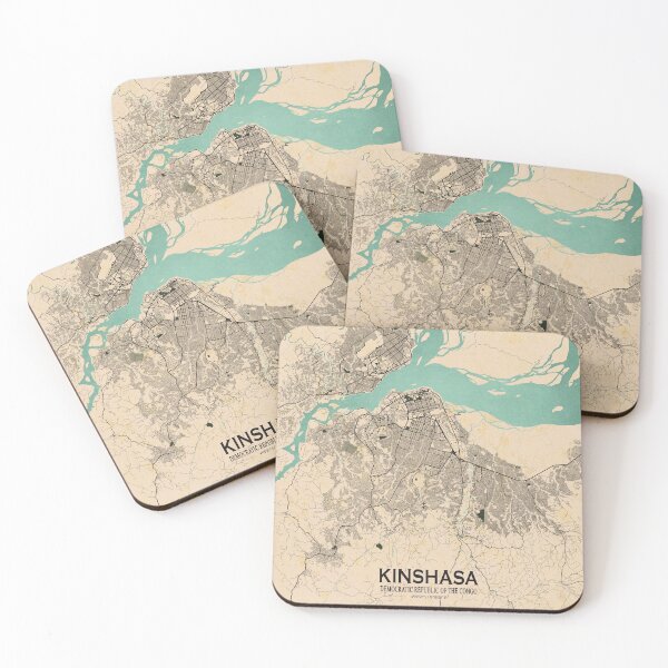 Item preview, Kinshasa City Map of Congo - Vintage designed and sold by deMAP.