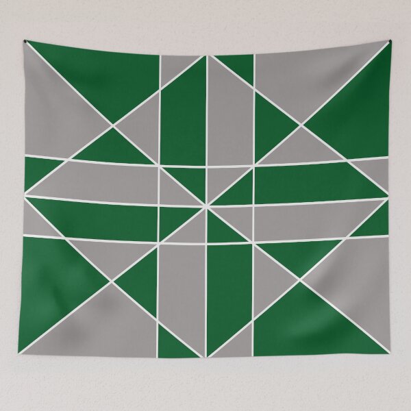 Item preview, Modern Geometric Design Grey Green Emerald Bright Fresh Clean Lines  designed and sold by CanisPicta.