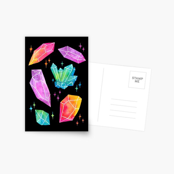 Watercolor Crystals // Black | Nikury Postcard