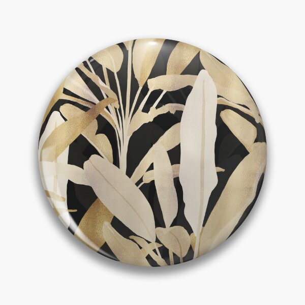 Item preview,  Tropical Gold Banana Leaves Black Pattern designed and sold by NdesignTrend.