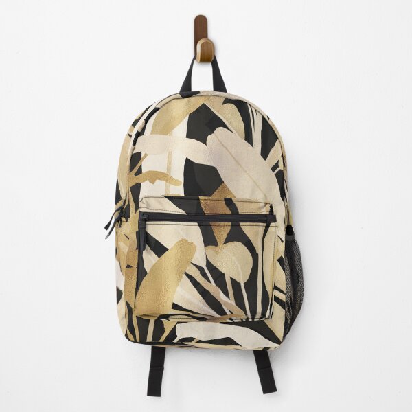 Item preview,  Tropical Gold Banana Leaves Black Pattern designed and sold by NdesignTrend.