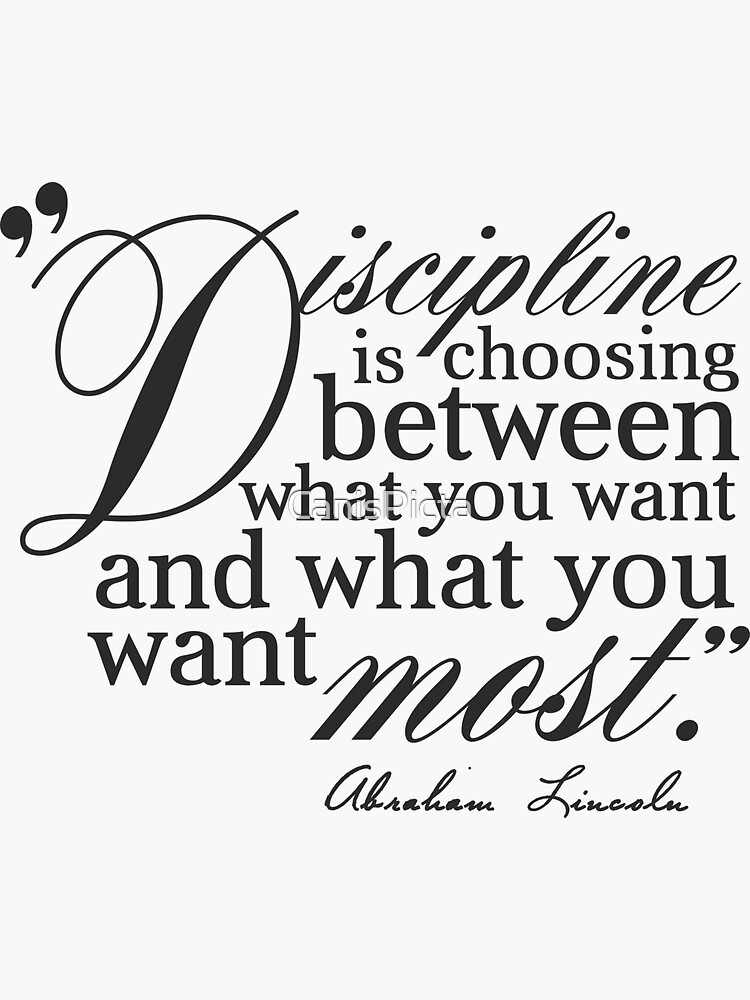 Thumbnail 3 of 3, Sticker, Abraham Lincoln Quote Discipline Typography designed and sold by CanisPicta.