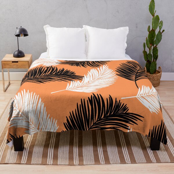Item preview, Tropical Wild Leaves Pattern Palm on Orange designed and sold by GraphicsClub.