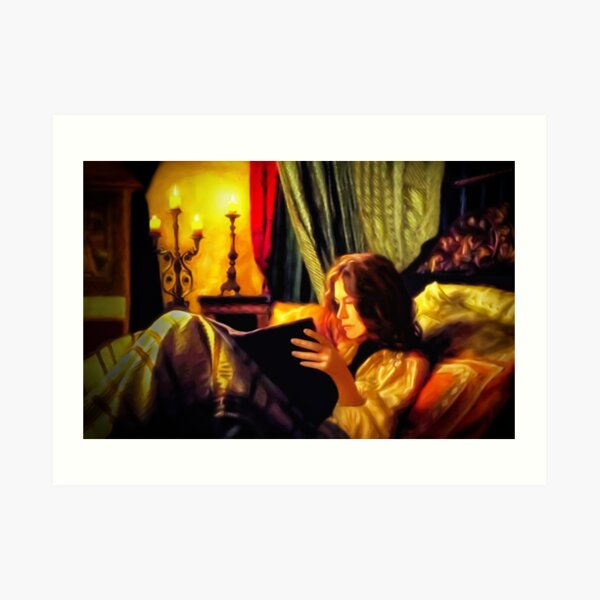Candlelit Literature Art Print