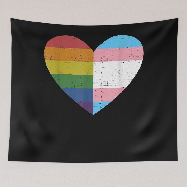 Aperçu de l'œuvre Heart with rainbow and transgender flag for pride month créée et vendue par David231231.