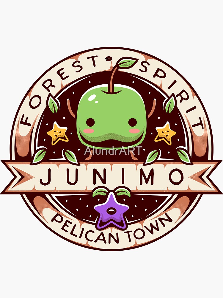 Aperçu 3 sur 3. Sticker avec l'œuvre Esprit de la forêt Junimo créée et vendue par AlundrART.