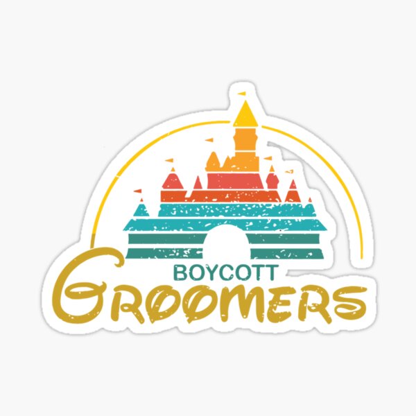 "Boycott Groomers Funny, Parody " Sticker for Sale by FanDisneyZii Redbubble