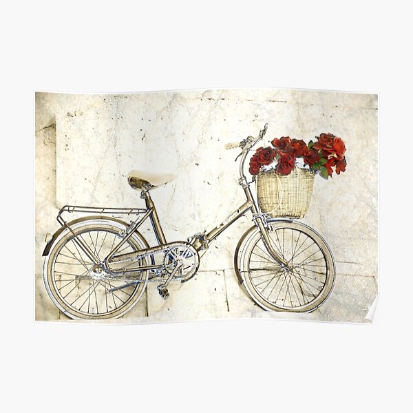 Bike and flowers Poster