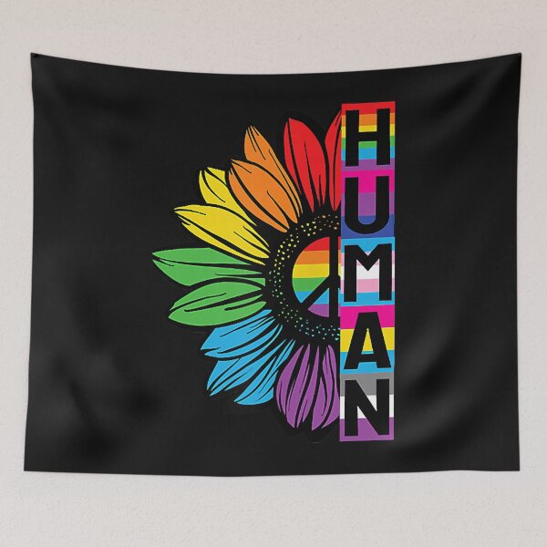 Aperçu de l'œuvre HUMAN Sunflower LGBT Flag Gay Pride Month LGBTQ créée et vendue par David231231.