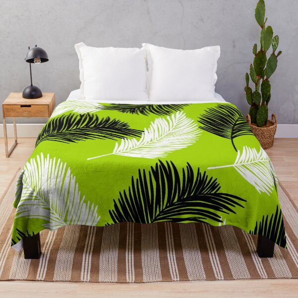 Item preview, Tropical Wild Leaves Pattern Palm on Lime Green designed and sold by GraphicsClub.