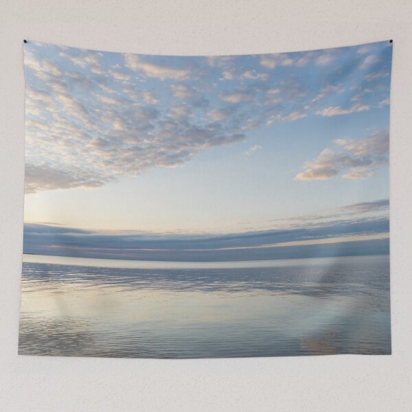 Item preview, Silky Blue Patterns - Calming Waterscape with Cloud Puffs designed and sold by Georgia Mizuleva.