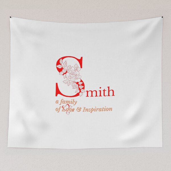 Item preview, Smith Family Monogram Sign Sticker Tshirt displays proud family characteristics in red designed and sold by Faelee.