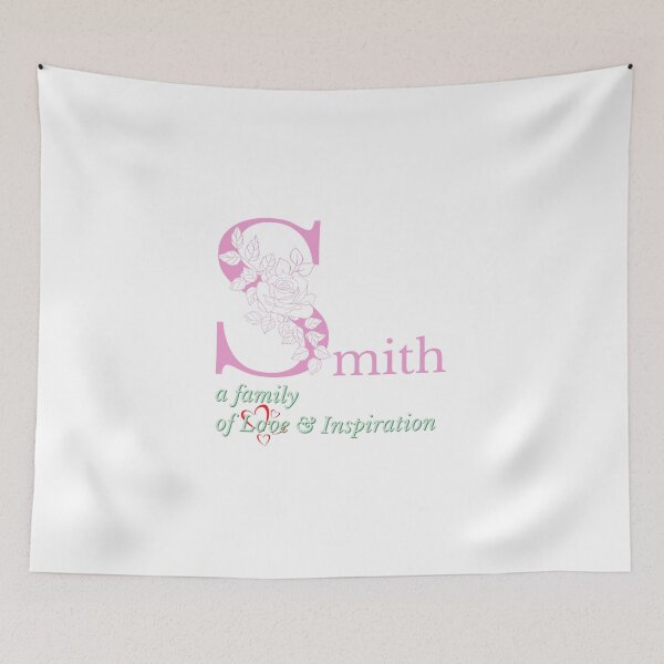 Artikelvorschau, Das Smith-Familien-Monogramm-Aufkleber-Zeichen-T-Shirt zeigt stolze Familienmerkmale in Rosa und Hellgrün entworfen und verkauft von Faelee.