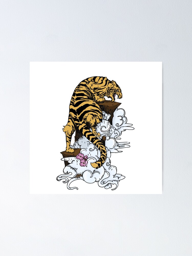 Poster Tiger Tattoo Japonais Par Oxleinadxo Redbubble