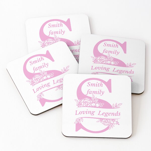 Item preview, Smith Family Monogram Sticker Sign Tshirt displays proud family characteristics in pink designed and sold by Faelee.