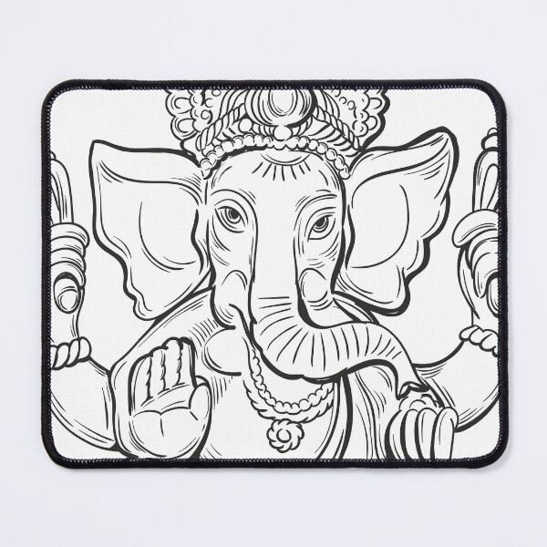 Item preview, Happy Diwali Ganesh Elephant Hindu God Black and White Graphics Wall Art Stickers designed and sold by tanabe.