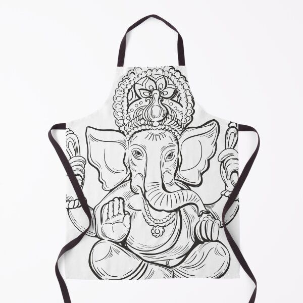 Item preview, Happy Diwali Ganesh Elephant Hindu God Black and White Graphics Wall Art Stickers designed and sold by tanabe.