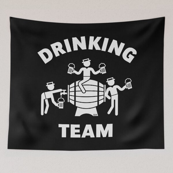 Item preview, Drinking Team (Drinking Alcohol / Beer Barrel / White) designed and sold by MrFaulbaum.