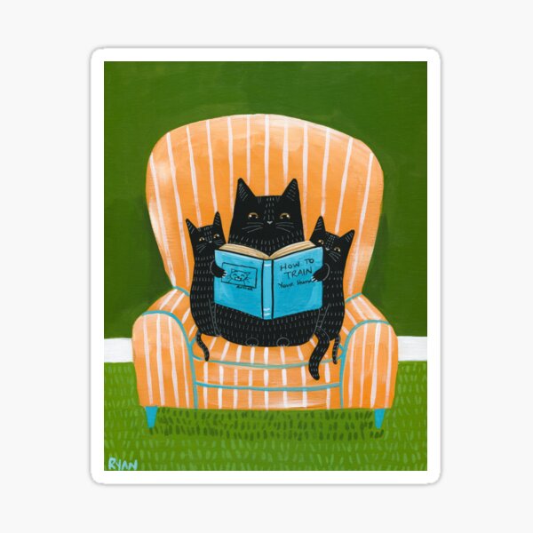 Item preview, Reading Cats designed and sold by KilkennyCat Art.
