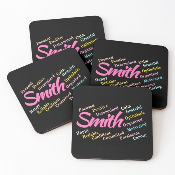 Item preview, Smith Family Monogram Sign Sticker Tshirt displays proud family characteristics in words designed and sold by Faelee.
