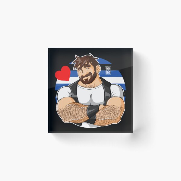 ADAM LIKES CROSSING ARMS - LEATHER PRIDE Acrylic Block