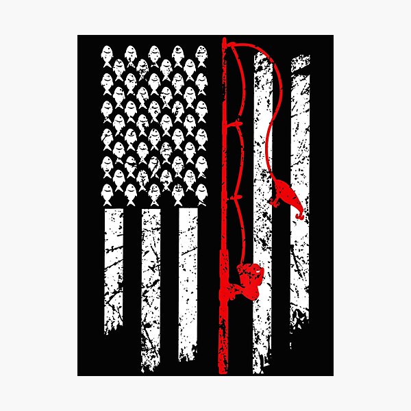 American Flag Bass Fish Wall Art for Sale