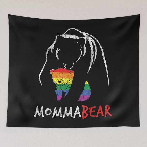 Item preview, Vintage Rainbow Mama Bear Hug Love Support Parent Pride LGBT designed and sold by David231231.