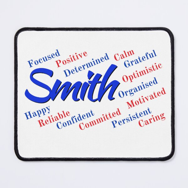 Item preview, Smith Family Monogram Sticker Sign Tshirt displays proud family characteristics in words designed and sold by Faelee.